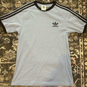 Adidas Men's Light Blue Tee with Black Accents